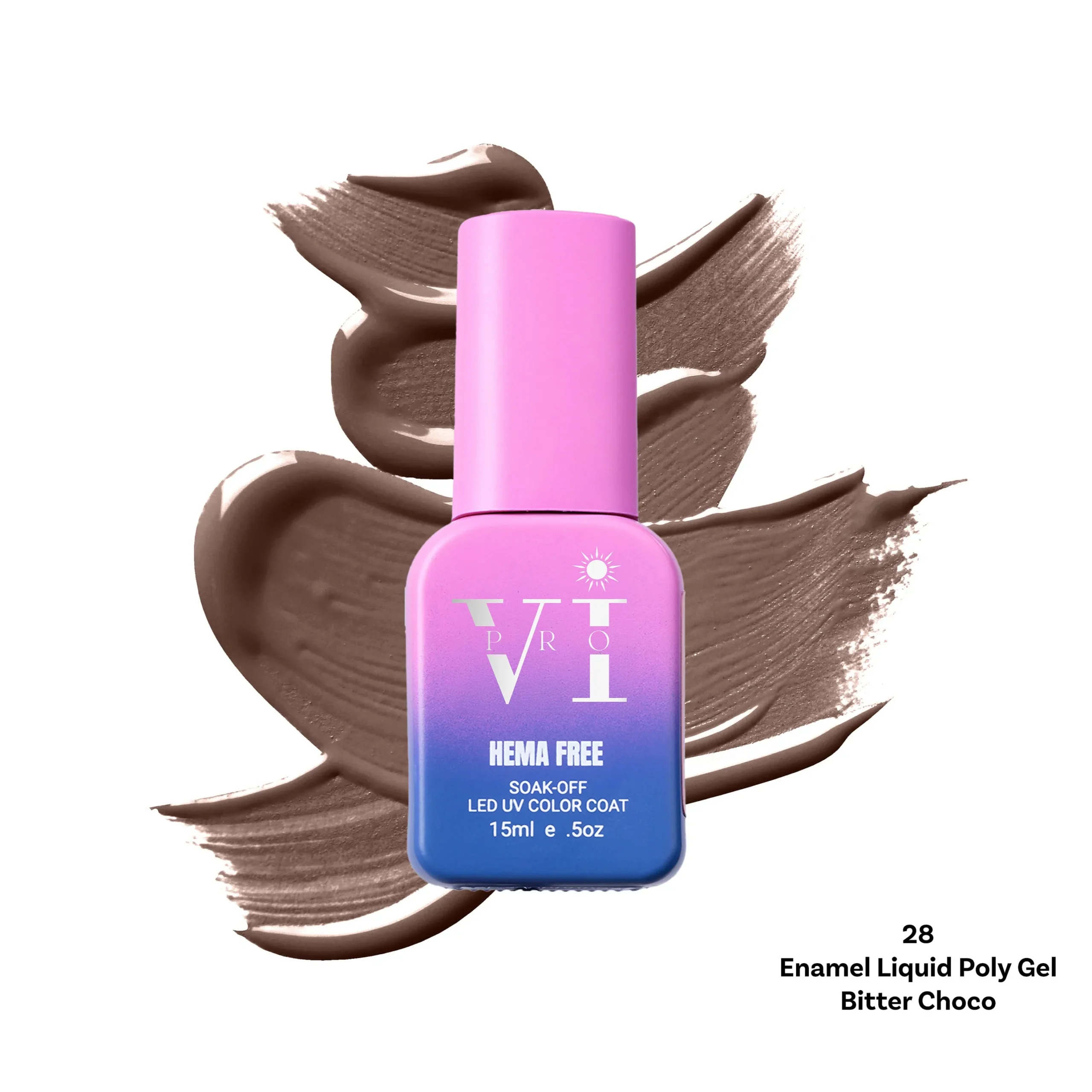 ENAMEL LIQUID POLY GEL BITTER CHOCO 28