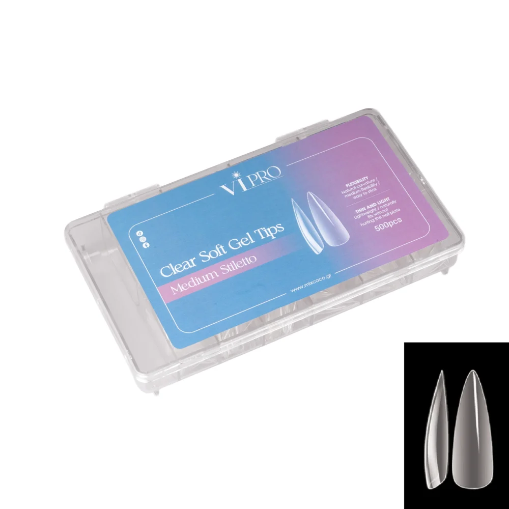 clear soft gel tips medium stiletto